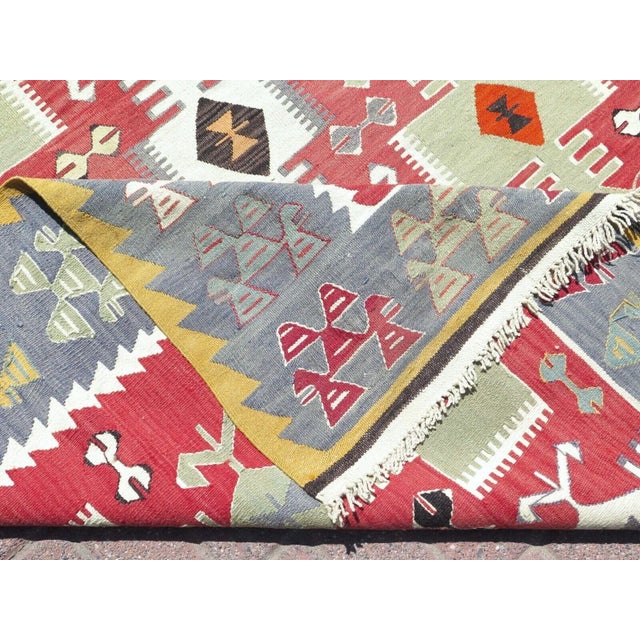 1960s Vintage Turkish Handmade Kilim Rug - 68"x97" For Sale - Image 10 of 11
