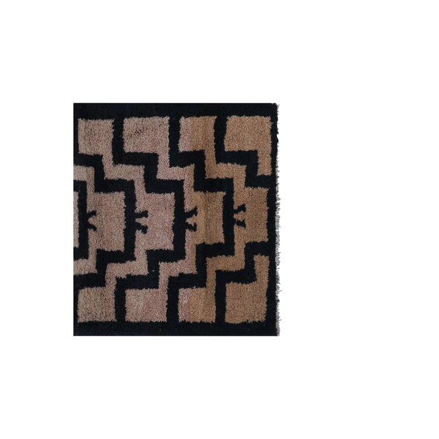 Mid-Century Modern 1960s Vintage Organic Wool Turkish Tulu Rug 3'1'' X 6'2'' For Sale - Image 3 of 10