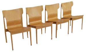 Swiss Wooden Chairs by Benedikt Rohner, 1960s, Set of 4
