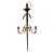 Hollywood Regency Gilt Iron Sword Form Two Arm Candle Wall Sconce, 36”h For Sale