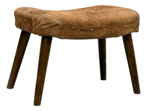 Madsen and Schubell, Ottoman, Beech, Suede, Sweden, 1940s