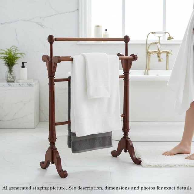 This elegant Victorian towel stand, dating from around 1880, is full of age-developed charm and character. Displaying a...