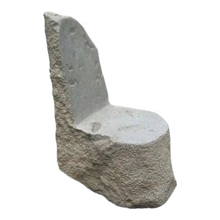 Sculptural Solid Stone Chair From Java, Indonesia For Sale