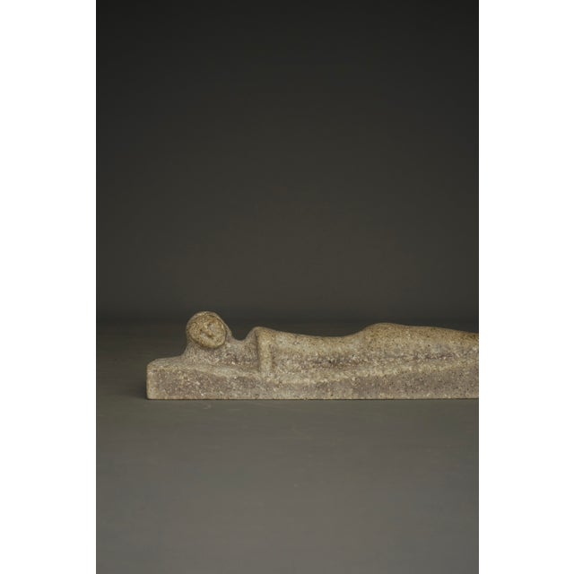 Modern Carved Stone Sculpture of a Reclining Nude, 1960s For Sale - Image 3 of 9