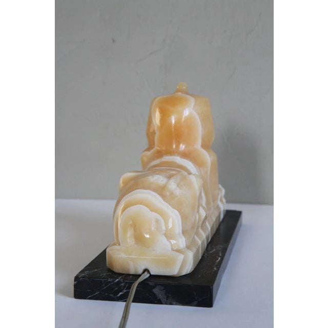 Alabaster and Marble Sphynx Lamp, 1930s For Sale - Image 17 of 18