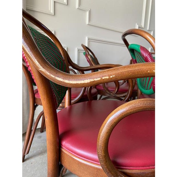 Vintage Cafe Armchairs by Shelby Williams Industries in the Style of Micheal Thonet , Set of 8 For Sale - Image 11 of 17