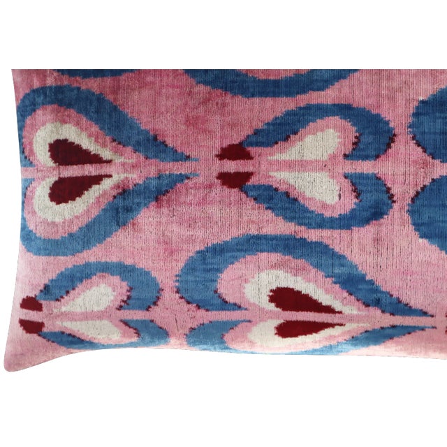 Handmade Pink Silk Velvet Throw Pillow & Down Insert For Sale In San Francisco - Image 6 of 12