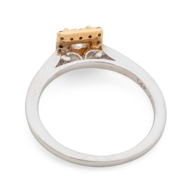 14k White & Yellow Gold Diamond Ring For Sale In New York - Image 6 of 8