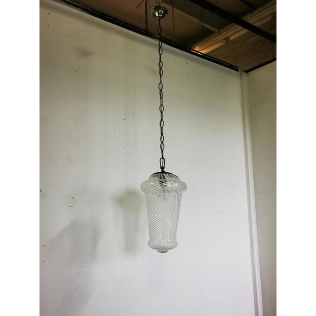 Rare and historic Murano blown glass lantern with twisted cane workmanship, great craftsmanship from the early decades of...