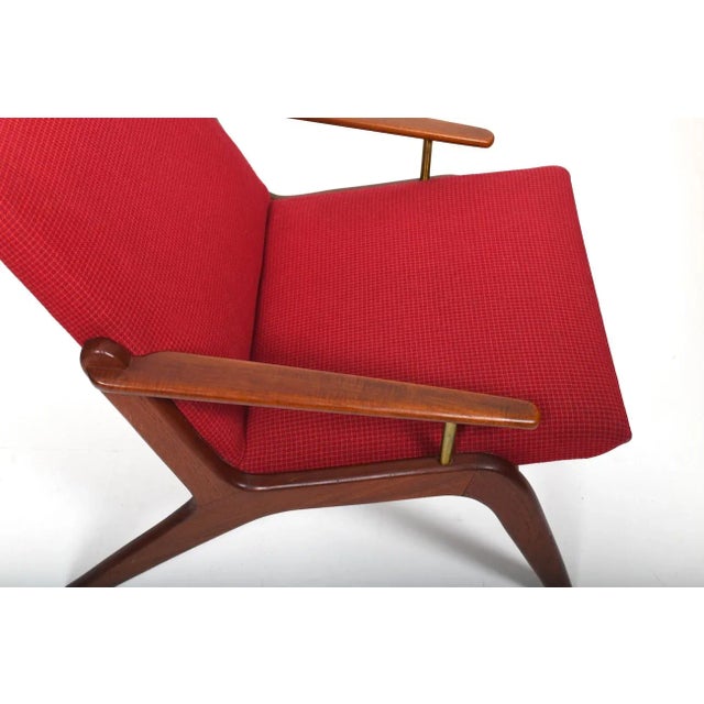 Mid-Century Danish Easy Chair in Teak and Brass, 1960s For Sale - Image 9 of 10