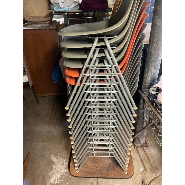 Vintage Eames Fiberglass DSS Stacking Chairs by Charles and Ray Eames for Herman Miller Set of 4 For Sale - Image 11 of 12