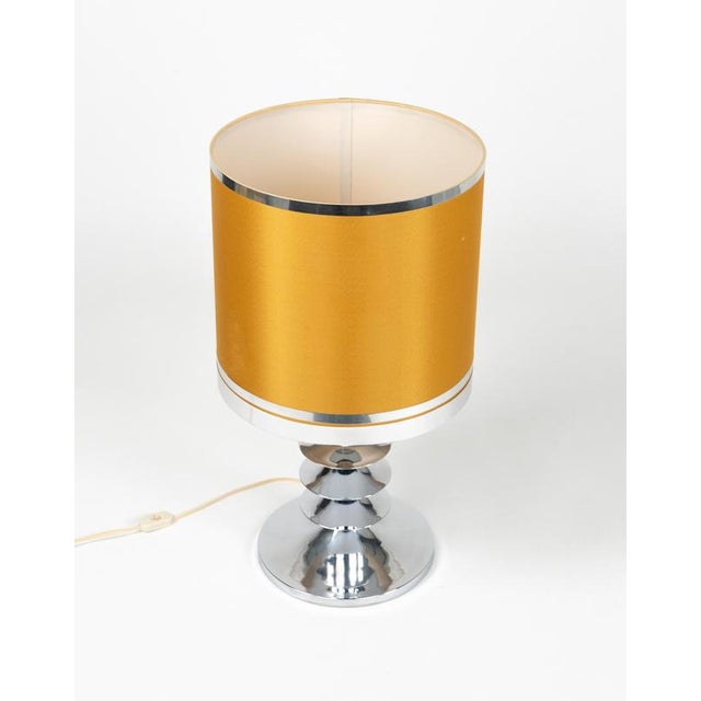 Mid-Century Space Age Table Lamp in Chrome and Fabric, Italy, 1970s For Sale - Image 4 of 14
