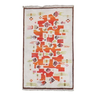 Abstract Vintage Tibetan Rug - 3' x 4'11" For Sale