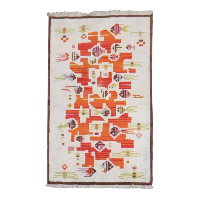 Abstract Vintage Tibetan Rug rug no.j3653 For Sale