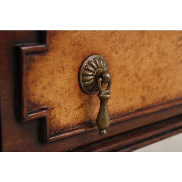 Jonathan Charles Sheraton Leather Top Mahogany Desk For Sale - Image 10 of 16