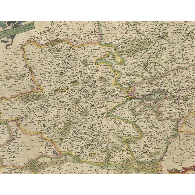 Antique Map of the Hainaut and Namur Region attributed to Janssonius, 1640 For Sale - Image 3 of 5