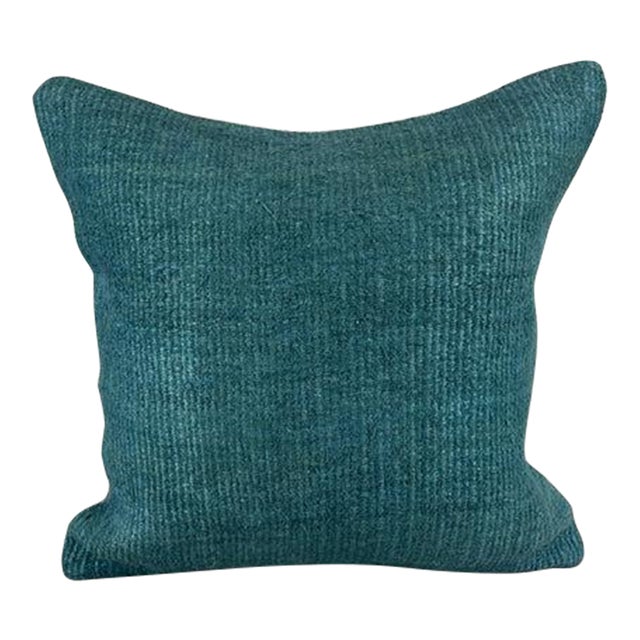 20 x 20 Hemp Pillow Turkish Cushion Natural Blue Pillow Cushion Cover For Sale
