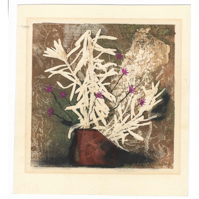 Lali Lomtadze (born 1955) mixed media print with etching, collagraph and mono print elements. Signed lower right in the...