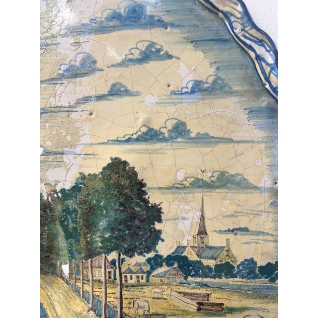 Blue Monochrome Delftware Plaque, 18th Century For Sale - Image 13 of 17
