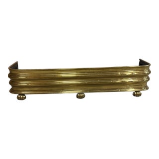 Antique Brass Regency Fireplace Fender For Sale