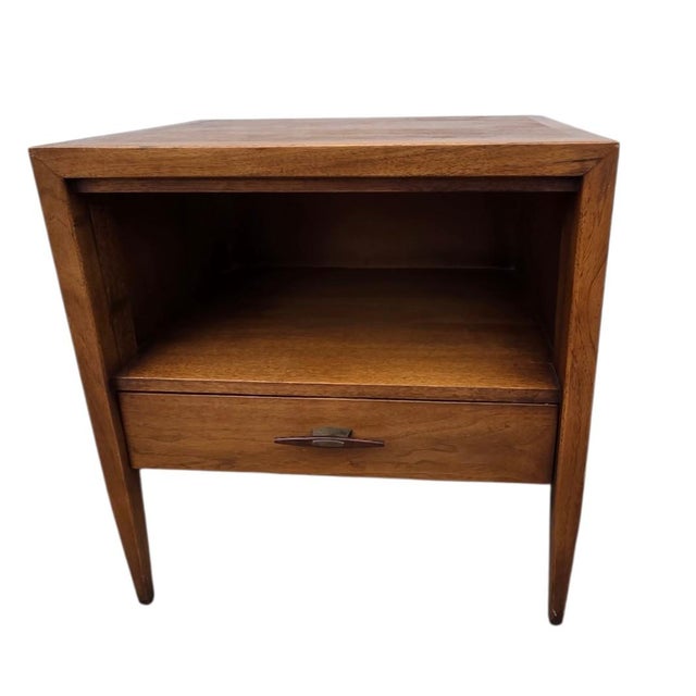 1970s Vintage Danish Modern Century Furniture Night Stand End Table Rosewood Bronze For Sale - Image 5 of 13
