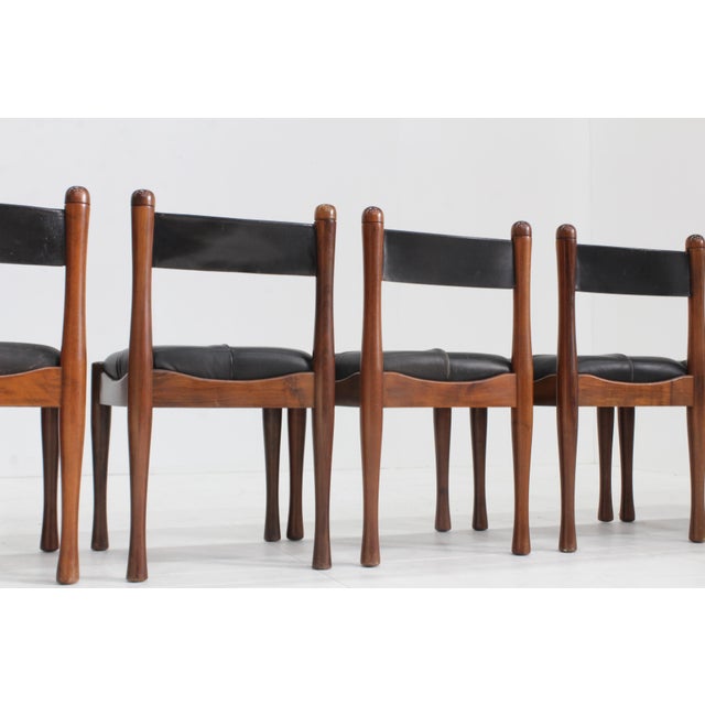 1970s Vintage Italian Dining Chairs by Silvio Coppola for Bernini, 1970s, Set of 6 For Sale - Image 5 of 11