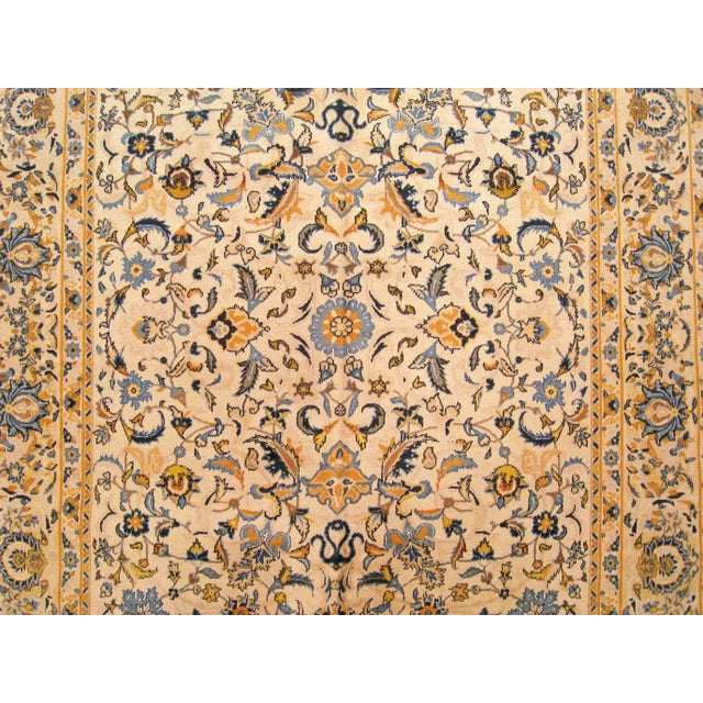 1950s 1950 Vintage Persian Kashan Oriental Carpet, in Room size, with Floral Elements For Sale - Image 5 of 9