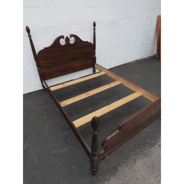 Brown 1940s Mahogany Full Size Poster Pineapple Finial Bed 6412 For Sale - Image 8 of 18