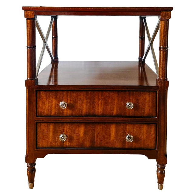 Ethan Allen Eugene Mahogany Night Tables or Nightstands - A Pair For Sale - Image 9 of 18