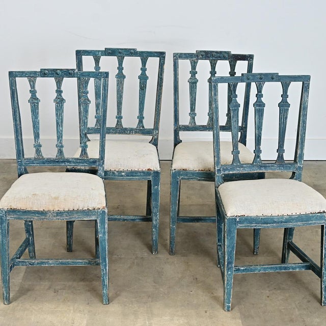Gustavian (Swedish) Swedish Gustavian 18th Century Set of Four Painted Side Chairs For Sale - Image 3 of 14