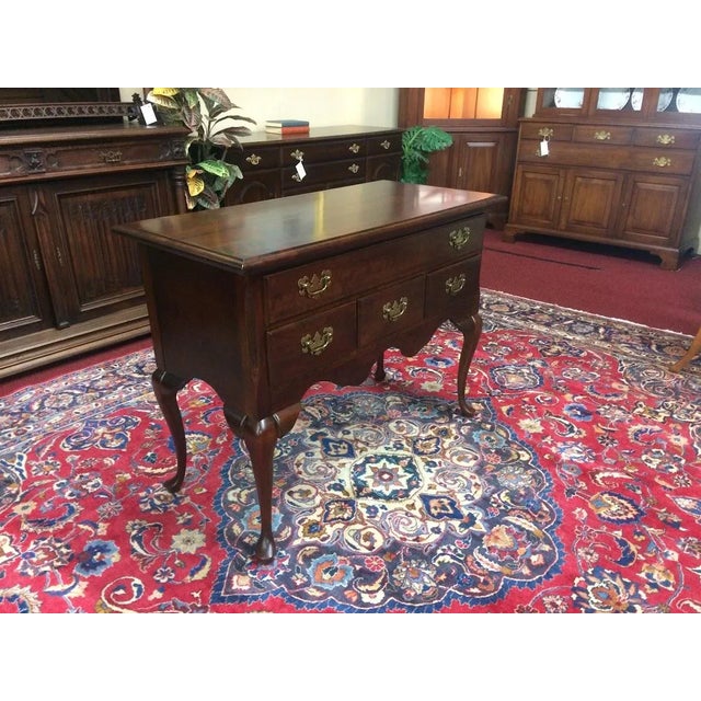Vintage Lowboy Chest Solid Wood Cherry Small Vanity Dresser For Sale - Image 4 of 9