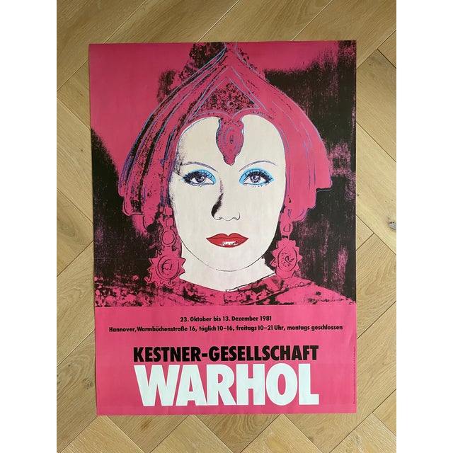 Greta Garbo Poster in the style of Andy Warhol for Kestner-Gesellschaft Hannover, Germany, 1981 For Sale - Image 3 of 4