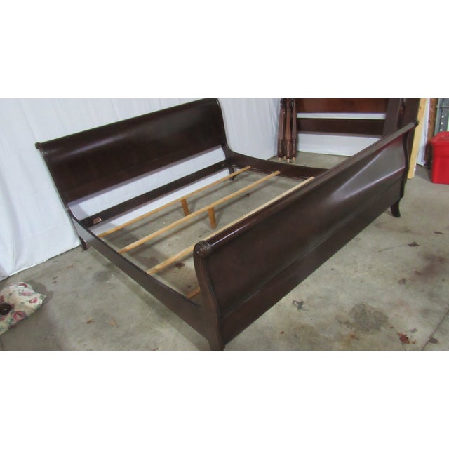 Ethan Allen Georgian Court Cherry King Bed Sleigh Designer For Sale - Image 6 of 7