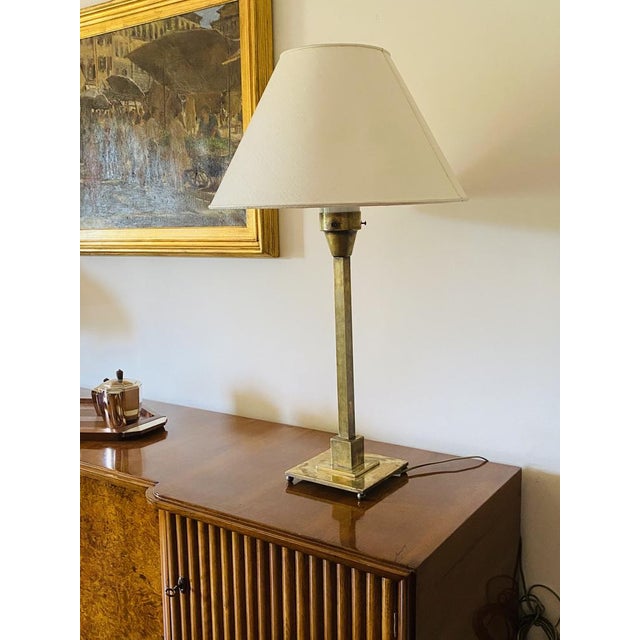 Large Brass Table Lamp by A. Boffelli, Milan, Italy, 1935 For Sale - Image 4 of 18