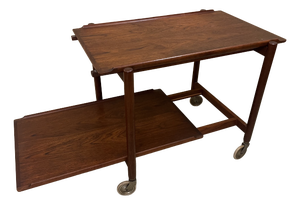 Extendable Teak Bar Cart by Poul Hundevad, Denmark, 1960s