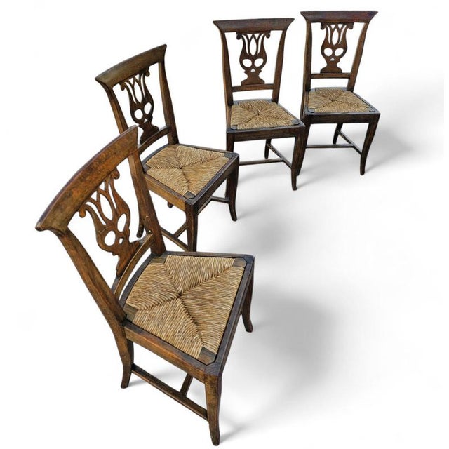 Elm Dining Chairs with Carved Back Frames in Rosette, France, 1890-1900, Set of 4 For Sale - Image 18 of 18