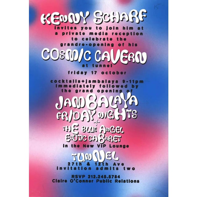 Pop Art Vintage Kenny Scharf Designed Club Invites 1990s Nyc For Sale - Image 3 of 4