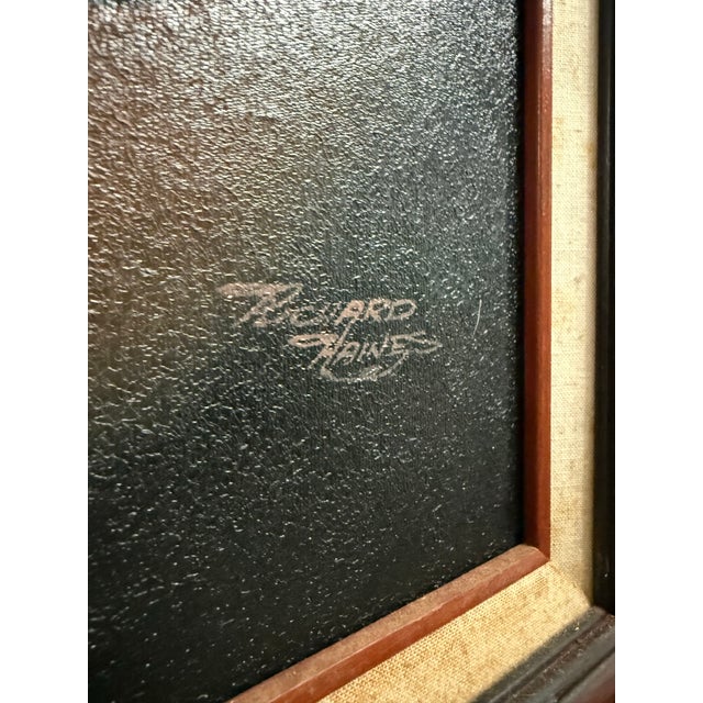 Native American 1970s Richard Haines Southwest Pottery Design Framed Oil Painting For Sale - Image 3 of 5