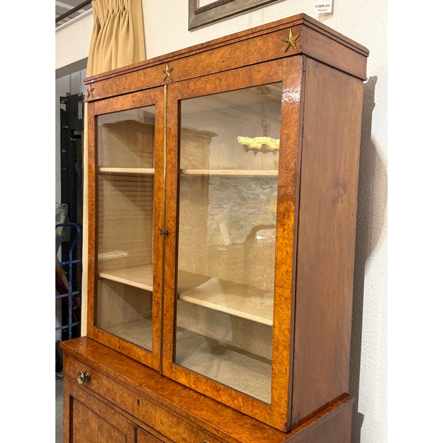 Early 19th Century Antique Burl Wood Bookcase/Cabinet, Circa 1815 For Sale - Image 5 of 12