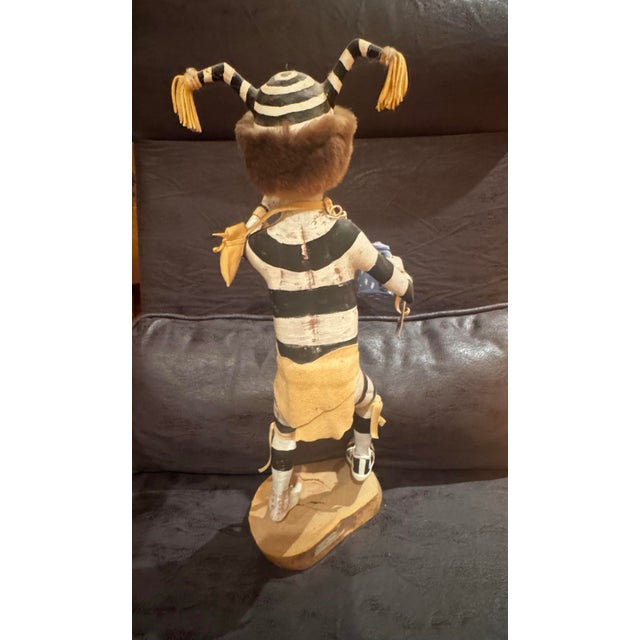 Wood 1982 Clarence Cleveland Hano Clown Kachina Sculpture, Signed For Sale - Image 7 of 12