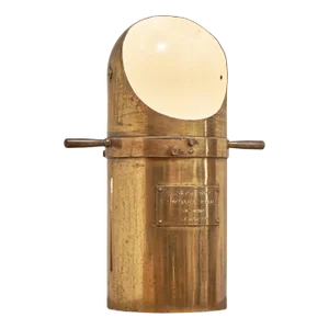 Ship Binnacle Table Lamp in Patinated Brass from H. Hughes & Son, 1920s