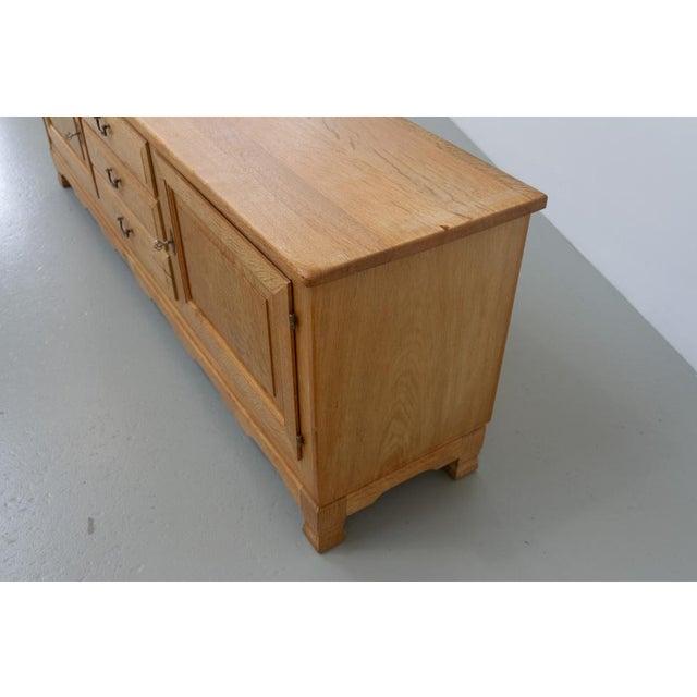 Mid-Century Farmhouse Danish Oak Sideboard by Henning Kjærnulf for EG, 1960s For Sale - Image 4 of 18