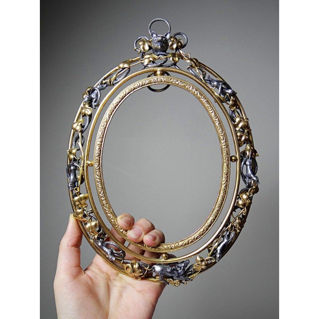 Magnificent and very rare antique wall frame, late 19th century, circa 1890-1900, in the Art Nouveau style, with...