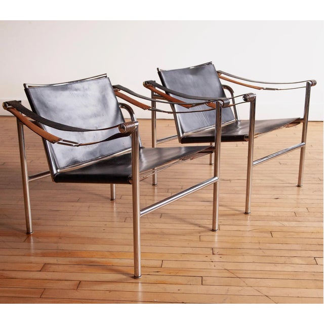 1950s Early Pair of Basculant Chairs Attributed to Le Corbusier, 1950s For Sale - Image 5 of 9