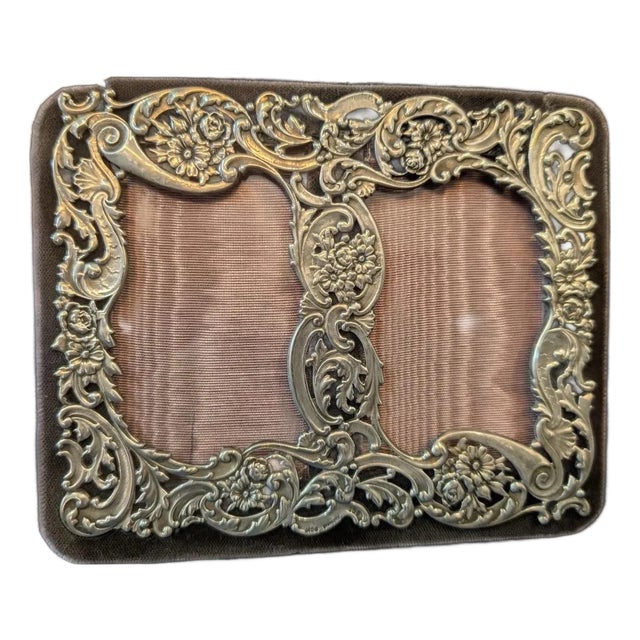 Vintage Sterling silver double frame For Sale