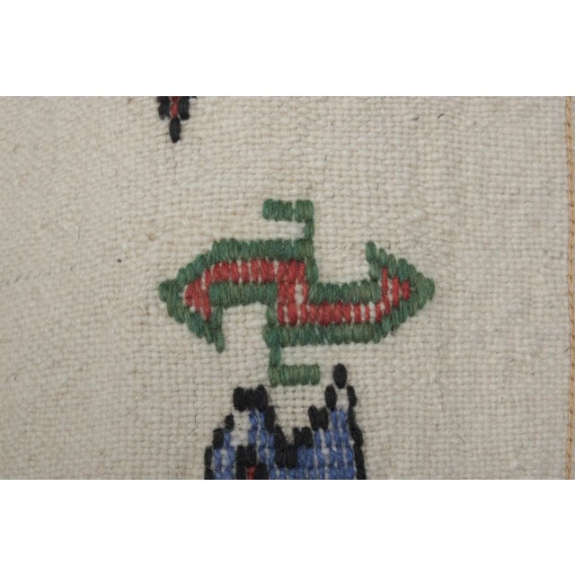 Vintage Aubusson Butterfly Pattern Kilim Rug For Sale - Image 9 of 13
