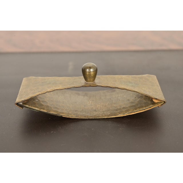 Brass Roycroft Arts & Crafts Brass Finished Hammered Copper Rocker Blotter For Sale - Image 8 of 11