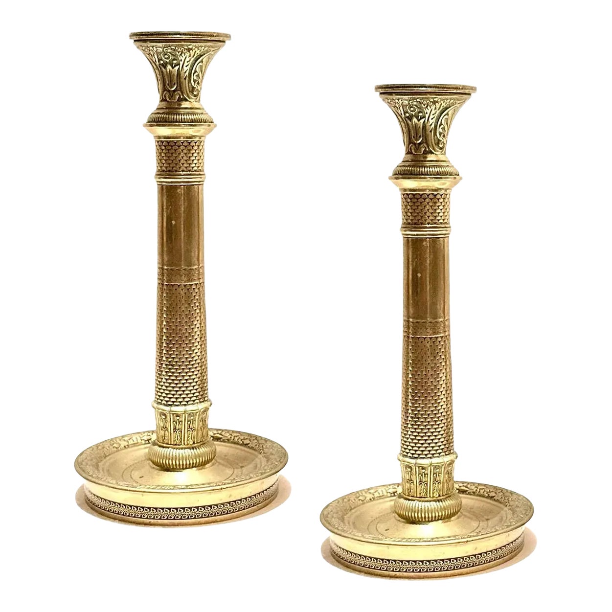 Neo Classical Bronze Candle Holders a Pair Chairish