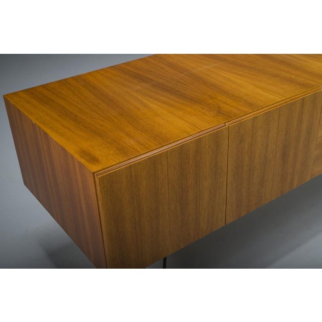 Mid-Century Wall Unit Cabinet and Sideboard in Walunt, 1970s, Set of 2 For Sale - Image 10 of 17