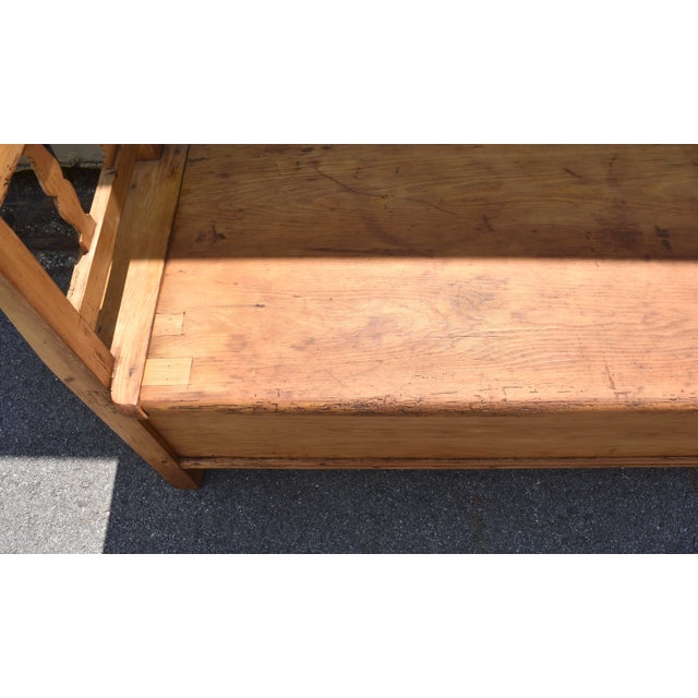 Pine and Oak Storage Bench or Settle For Sale - Image 10 of 14